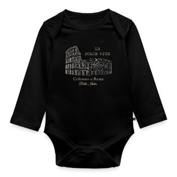 Colosseo Rome La Dolce Vita - Body Bébé bio manches longues - noir - Devant