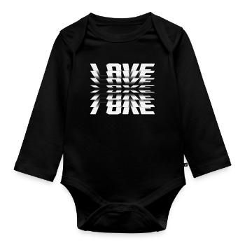 Mirror Love Illusion Typo - Organic Longsleeve Baby Bodysuit - black - Front