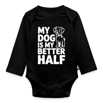 Mon chien est ma meilleure moitié - Body Bébé bio manches longues - noir - Devant