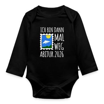 Je serai parti | Abi 26 ans | Cadeau de fin d’études secondaires - Body Bébé bio manches longues - noir - Devant