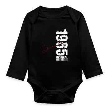 60e anniversaire Original Décembre Millésime 1965 - Body Bébé bio manches longues - noir - Devant