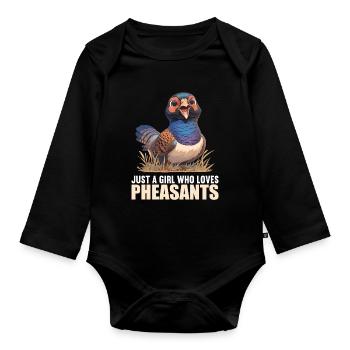 Pheasants Pheasant - Organic Longsleeve Baby Bodysuit - black - Front