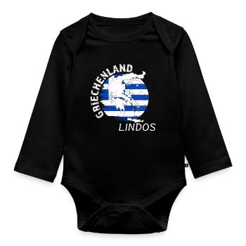 Lindos - Baby Bio-Langarm-Body - Schwarz - Vorne