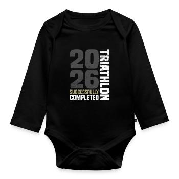 Triathlon 2026 - Baby Bio-Langarm-Body - Schwarz - Vorne