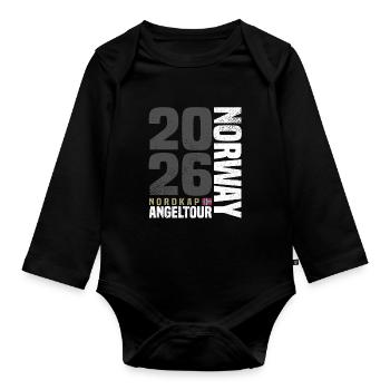North Cape Norway Fishing Trip 2026 - Organic Longsleeve Baby Bodysuit - black - Front