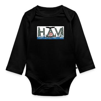 Havets Viking - Le Viking de la mer - Body Bébé bio manches longues - noir - Devant