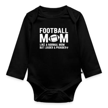 Stolze Lustige Fußball Mama Design Mutter - Baby Bio-Langarm-Body - Schwarz - Vorne