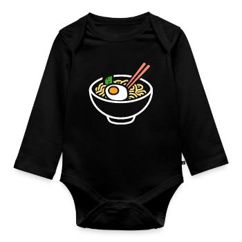 Ramen - Baby Bio-Langarm-Body - Schwarz - Vorne
