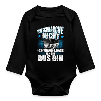 Busfahrer - Baby Bio-Langarm-Body - Schwarz - Vorne