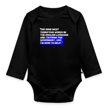 Paradoxical State Aid Quotes - Organic Longsleeve Baby Bodysuit - black - Front