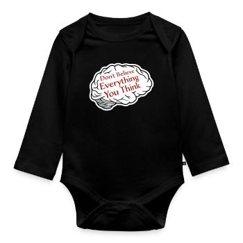 Ne croyez pas tout ce que vous pensez en disant la sagesse - Body Bébé bio manches longues - noir - Devant