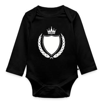 Emblème des armoiries royales - Body Bébé bio manches longues - noir - Devant