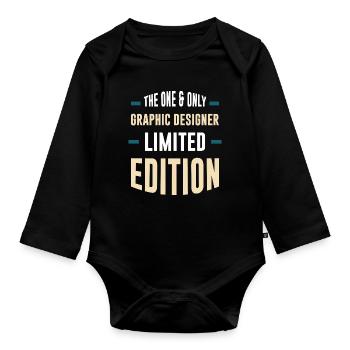 Conception graphique en édition limitée - Body Bébé bio manches longues - noir - Devant