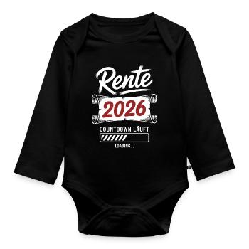 Rente2026 Countdown - Baby Bio-Langarm-Body - Schwarz - Vorne