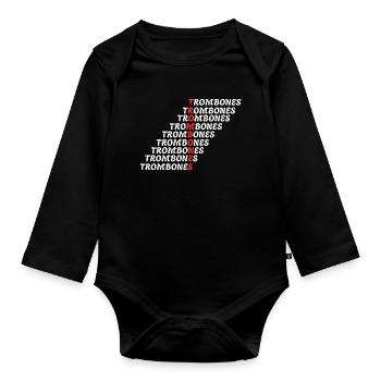 POSAUNEN - Baby Bio-Langarm-Body - Schwarz - Vorne