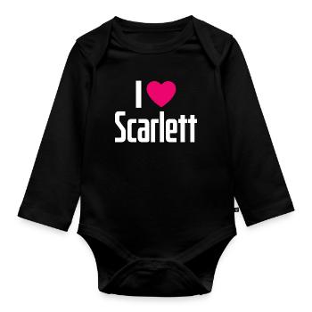 J’adore Scarlett Pink Heart J’adore Scarlett - Body Bébé bio manches longues - noir - Devant