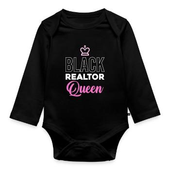 Reine de la propriété noire - Body Bébé bio manches longues - noir - Devant