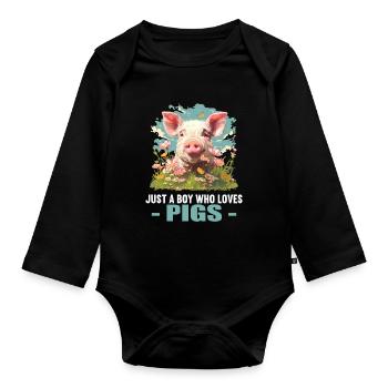 Cochon Cochon - Body Bébé bio manches longues - noir - Devant