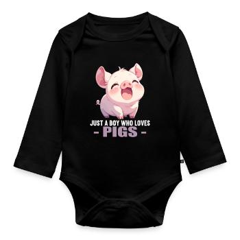 Cochon Cochon - Body Bébé bio manches longues - noir - Devant