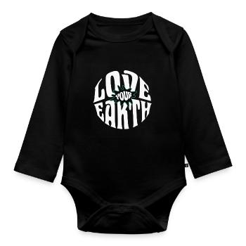 Love your Earth - Baby Bio-Langarm-Body - Schwarz - Vorne