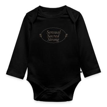 Elegant Feminine Lifestyle, Gentle - Organic Longsleeve Baby Bodysuit - black - Front