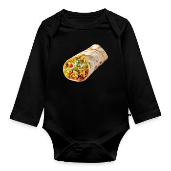 Burrito - Baby Bio-Langarm-Body - Schwarz - Vorne