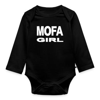 Moped - Organic Longsleeve Baby Bodysuit - black - Front