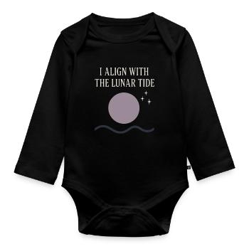 Déesse Lunaire du cycle lunaire intentionnellement - Body Bébé bio manches longues - noir - Devant