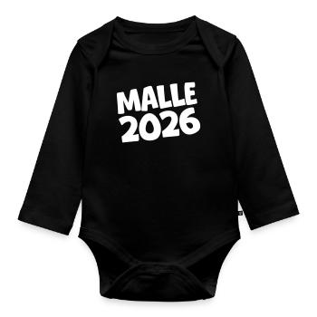 Malle 2026 Mallorca - Organic Longsleeve Baby Bodysuit - black - Front