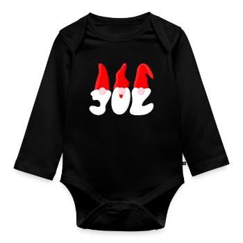 Weihnachtsmann – Weihnachten - Baby Bio-Langarm-Body - Schwarz - Vorne