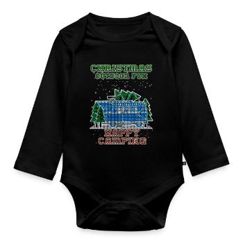 Camping de Noël - Body Bébé bio manches longues - noir - Devant
