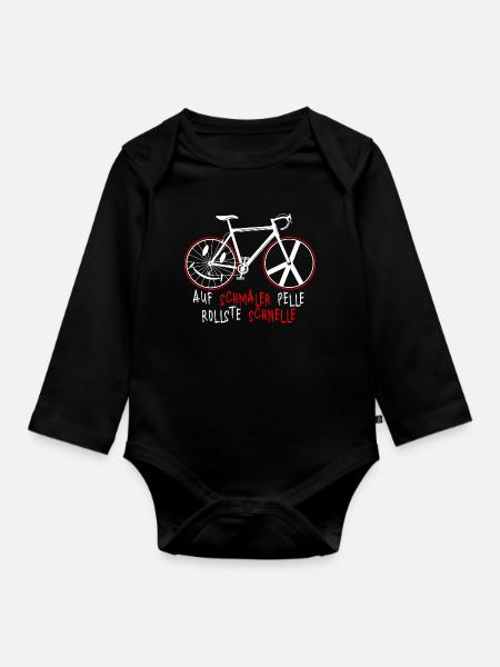 Rennrad - Baby Bio-Langarm-Body - Schwarz