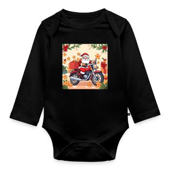 Powered by Gingerbread & Gasoline - Organic Longsleeve Baby Bodysuit - black - Front