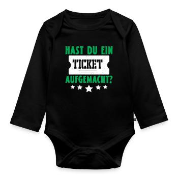 Science Coder DID YOU OPEN A TICKET FUNNY - Organic Longsleeve Baby Bodysuit - black - Front