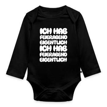 En fait, je suis en arrêt de travail Je suis en congé - Body Bébé bio manches longues - noir - Devant