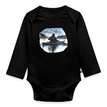 Kayak - Organic Longsleeve Baby Bodysuit - black - Front