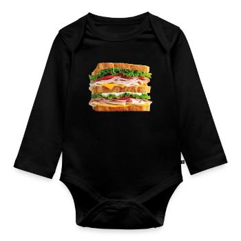 Sandwich - Body Bébé bio manches longues - noir - Devant