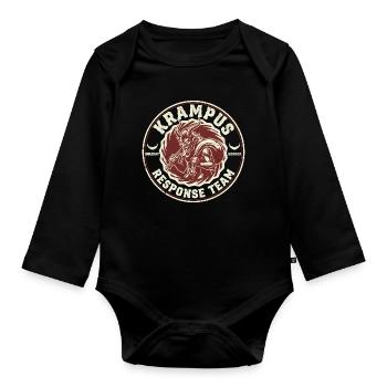 Krampus Intervention Team Funny Cryptid Krampus - Organic Longsleeve Baby Bodysuit - black - Front