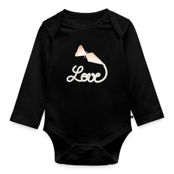 Piping bag writes "Love" – sweet decoration motif - Organic Longsleeve Baby Bodysuit - black - Front