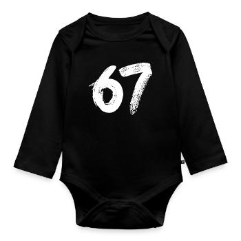 67 Peinture Blanche - Body Bébé bio manches longues - noir - Devant