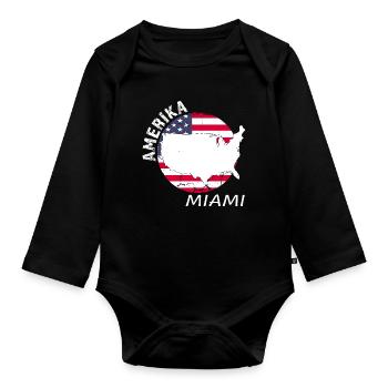 Miami - Body Bébé bio manches longues - noir - Devant