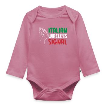 Signal sans fil italien Wi-Fi italien - Body Bébé bio manches longues - mauve - Devant