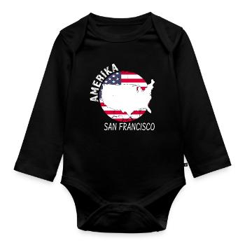 San Francisco - Body Bébé bio manches longues - noir - Devant