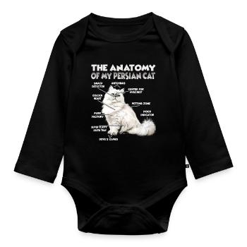 Dictons de chats Amateur de chats Cadeau Fan de chat - Body Bébé bio manches longues - noir - Devant