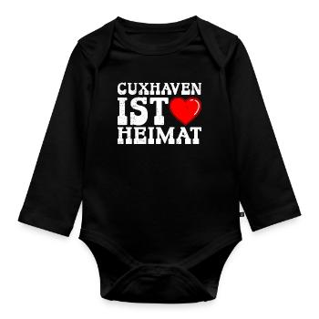North Sea Holidays CUXHAVEN IS HOME Funny - Organic Longsleeve Baby Bodysuit - black - Front