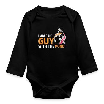 Je suis le gars avec le loisir amateur de carpes koi de l’étang - Body Bébé bio manches longues - noir - Devant