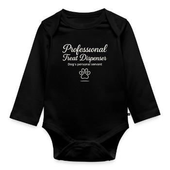 Professional treat dispenser dog servant - Organic Longsleeve Baby Bodysuit - black - Front
