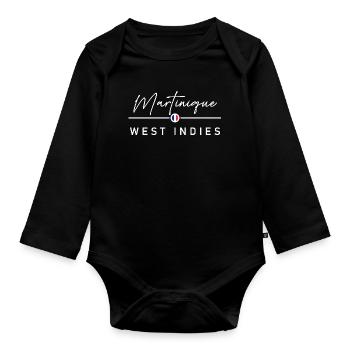 Martinique - France - West Indies - Caribbean - Organic Longsleeve Baby Bodysuit - black - Front