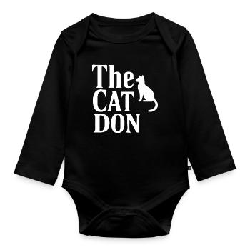 Typografie im Stil von The Cat Don Mafia - Baby Bio-Langarm-Body - Schwarz - Vorne
