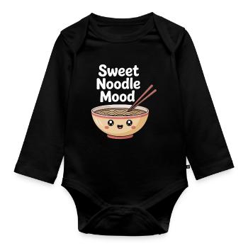 Sweet Noodle Mood - Baby Bio-Langarm-Body - Schwarz - Vorne